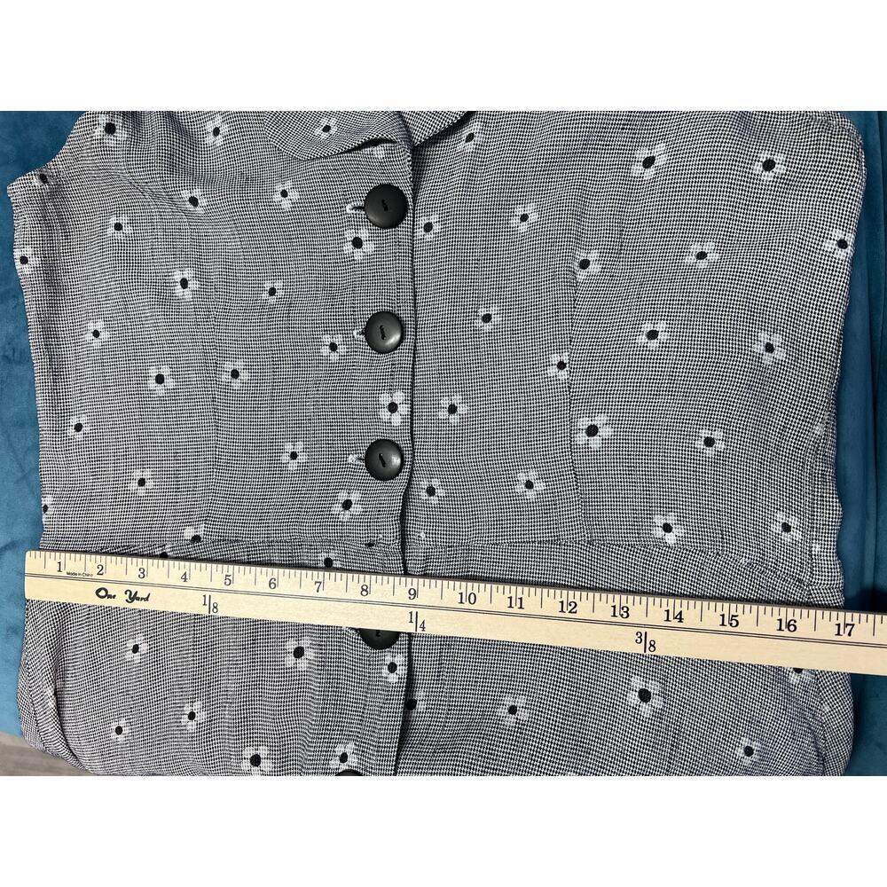Impulsive Midi Dress Women M Button Front Polka Dot Sleeveless Minimal Sundres - Picture 5 of 7
